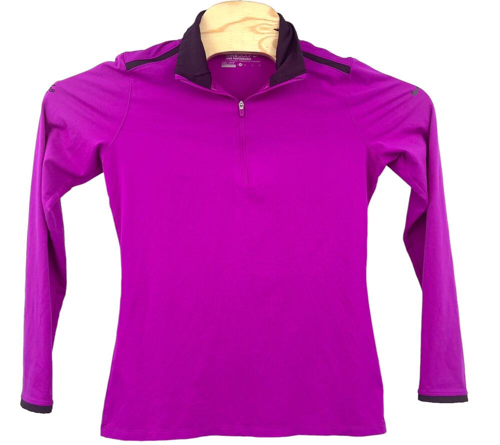 NIKE Golf Tour Performance Dri Fit Womens 1/4 Zip Pinehills Golf Club LS Medium